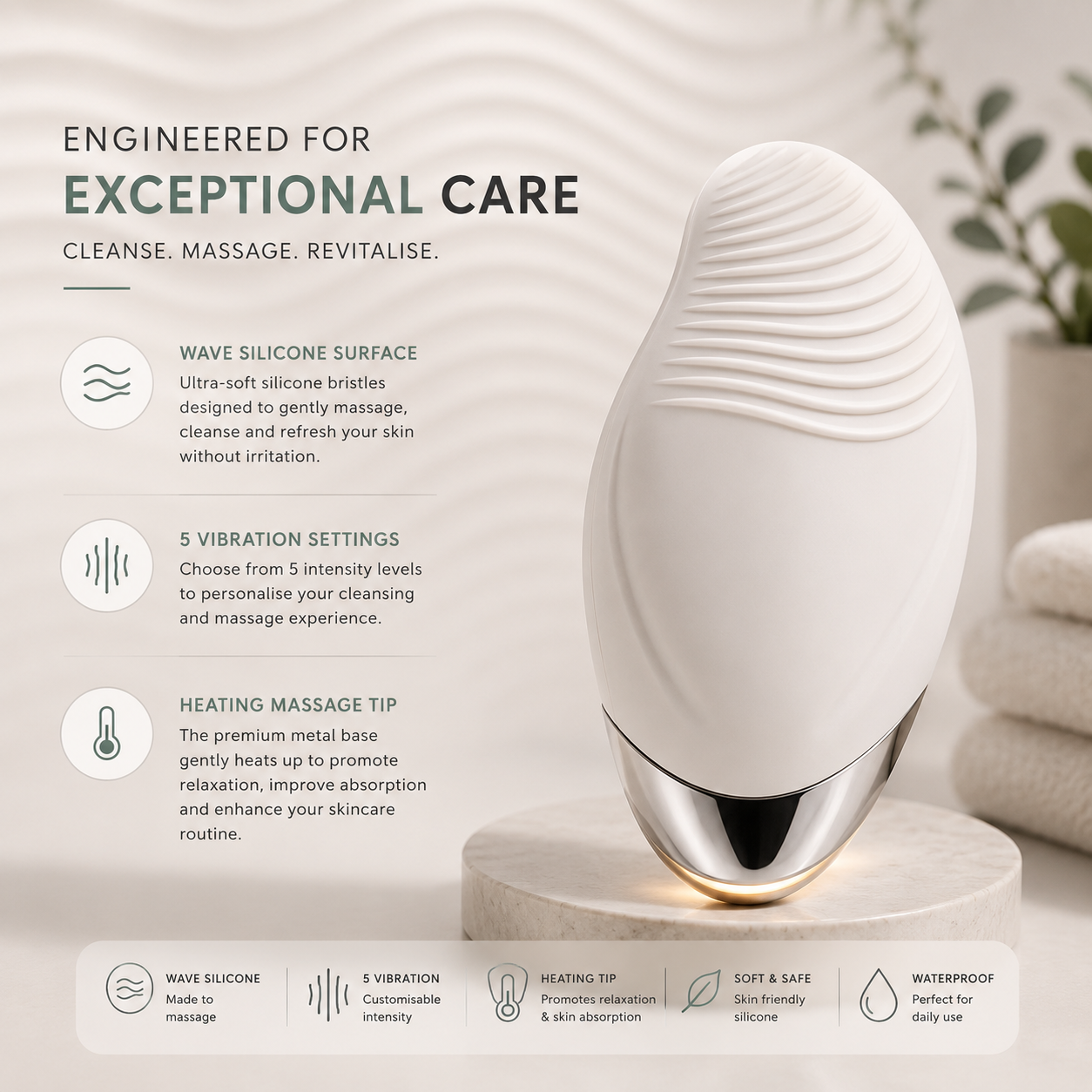Face Theory™ Electric Silicone Facial Cleansing Brush